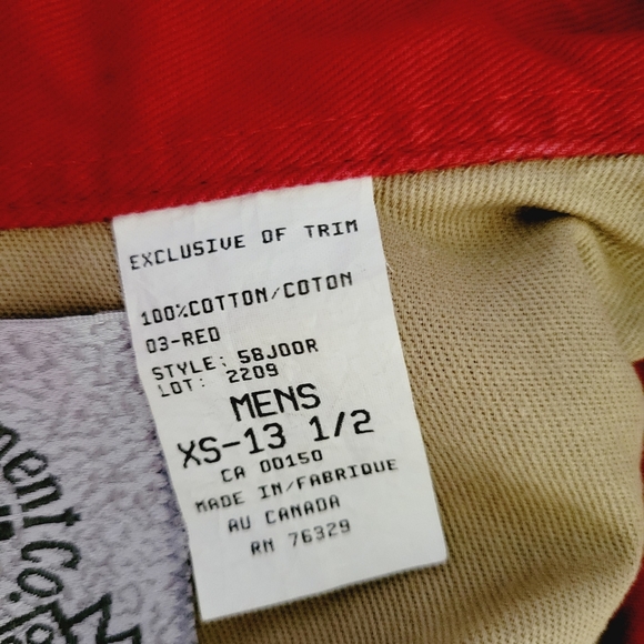 Mid-West Garment Co. Rodeo Cowboy Farm Shirt Mens XS Red Tan - Picture 13 of 14